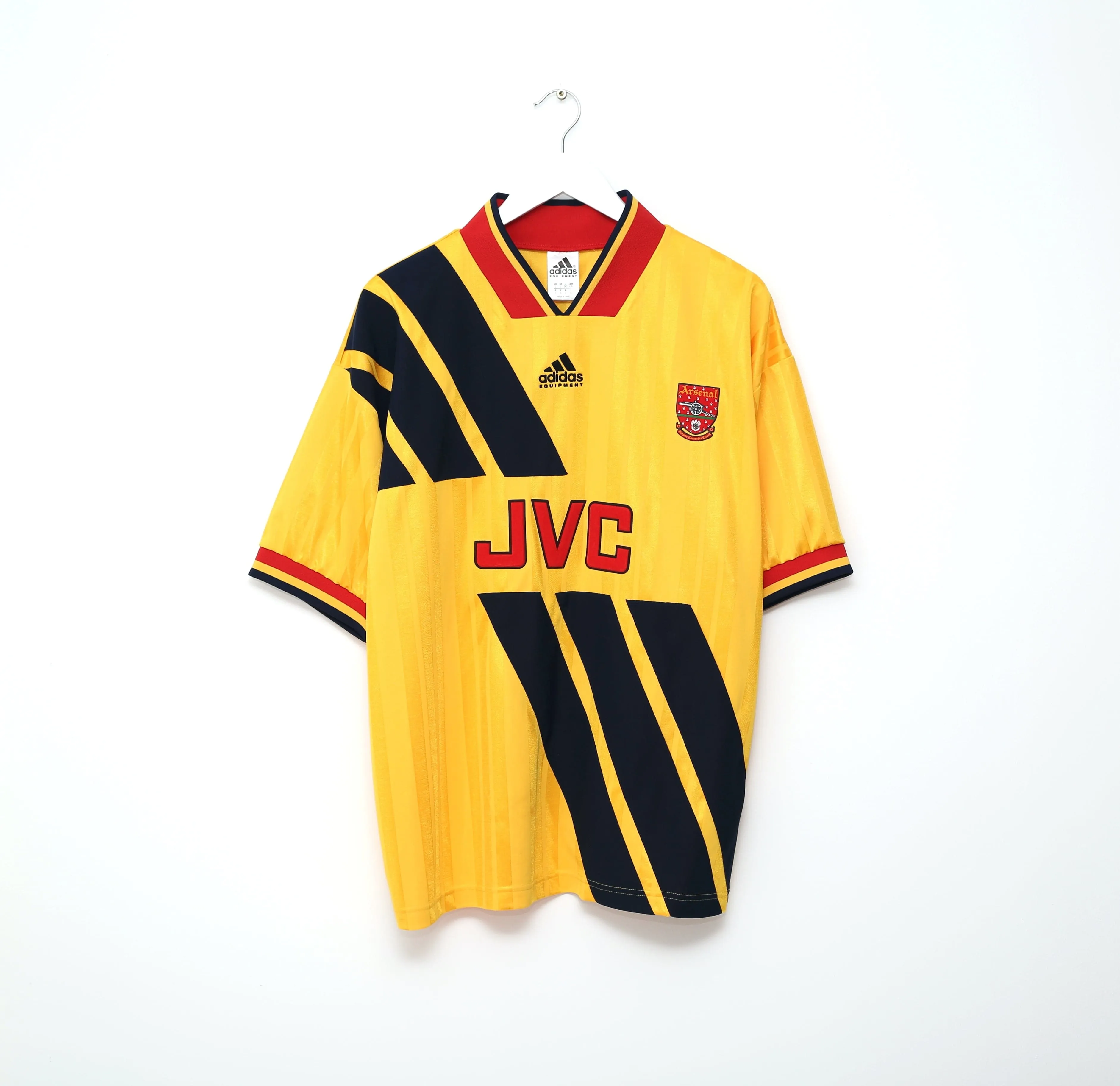 1993/94 WRIGHT #8 Arsenal Retro adidas Equipment Away Football Shirt (L/XL)