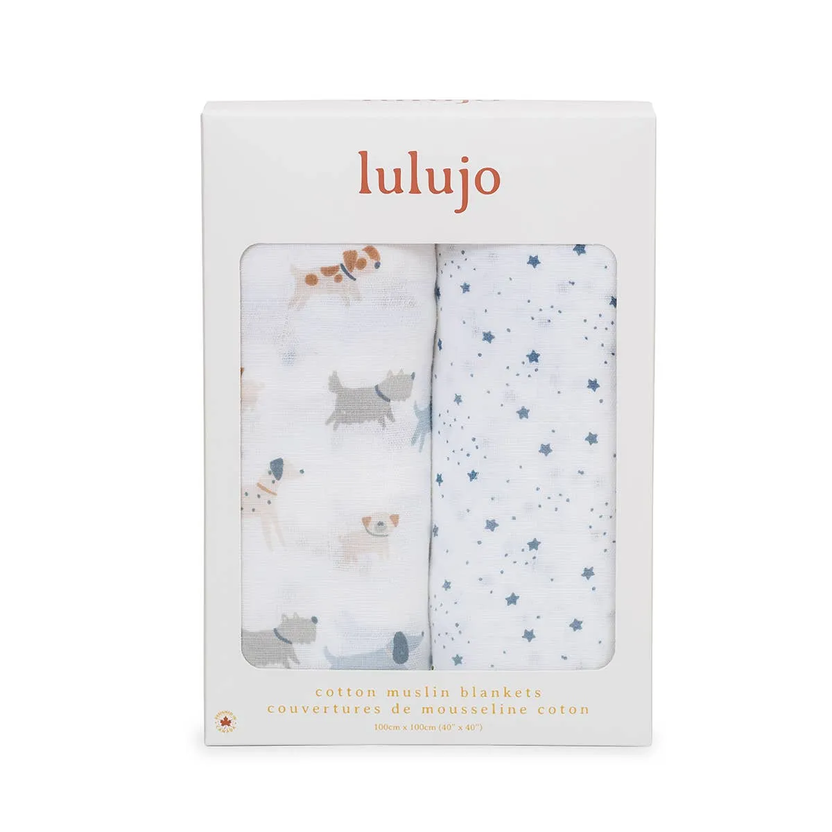 2-pack Cotton Swaddles - Puppy Dog/Stars