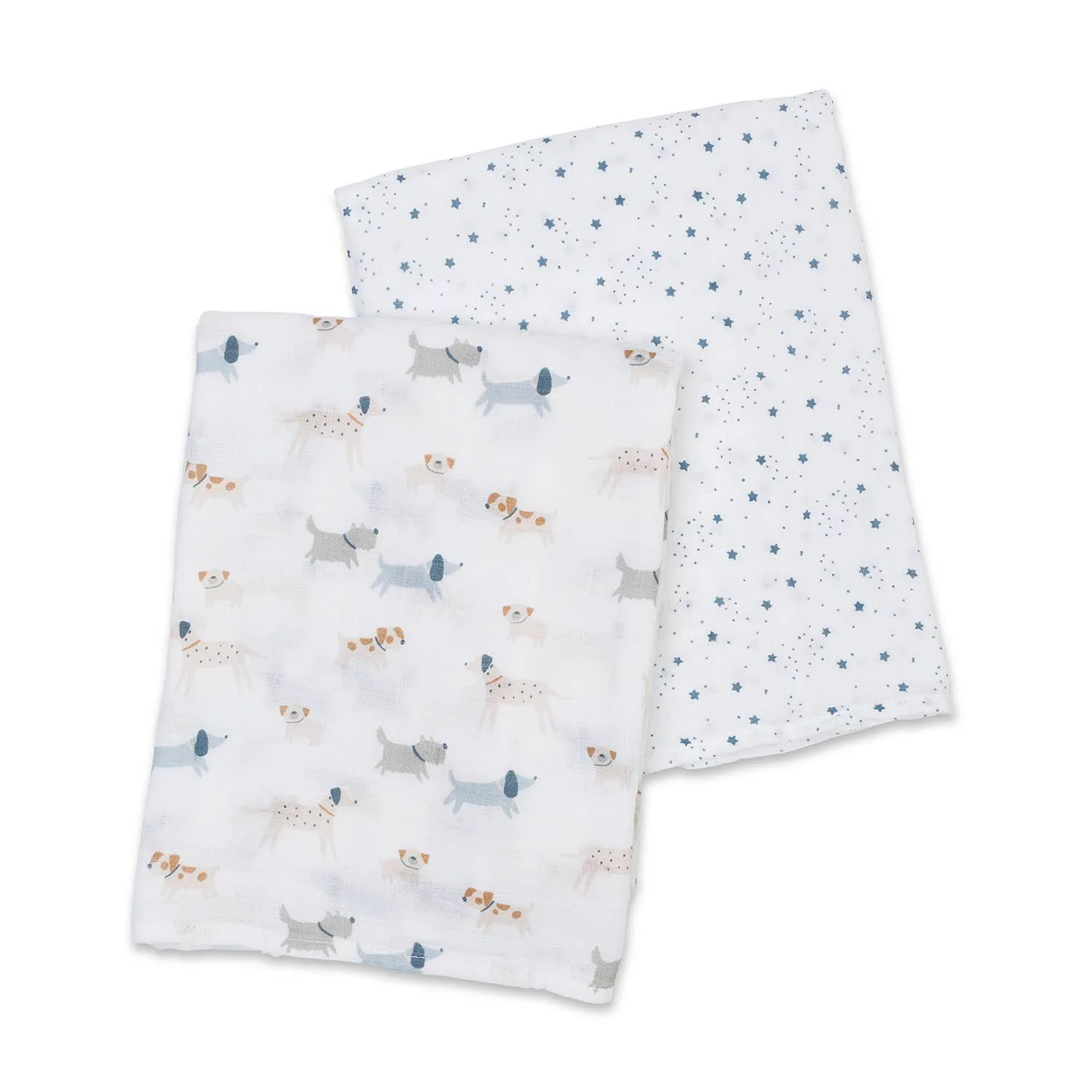 2-pack Cotton Swaddles - Puppy Dog/Stars