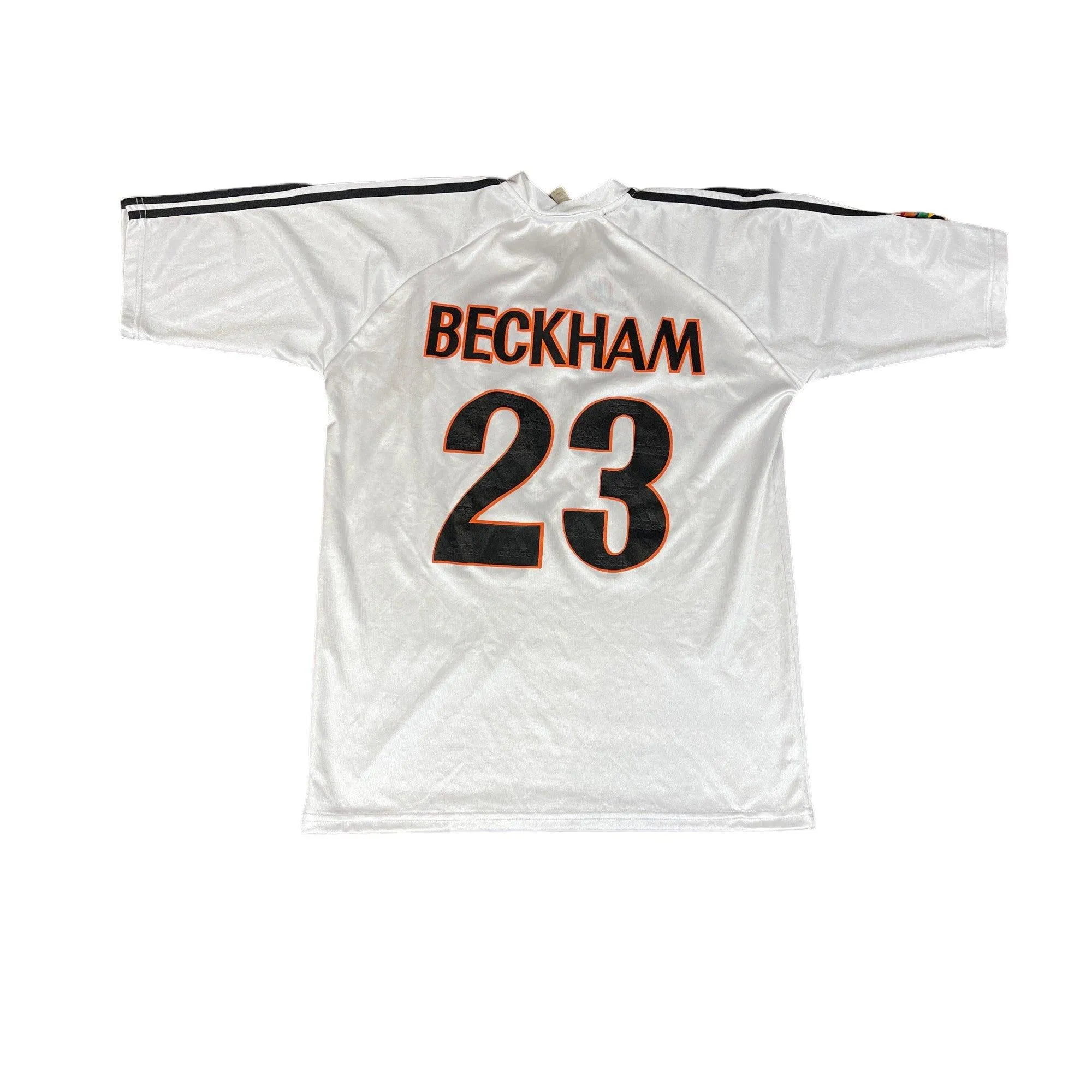 2004-05 White Adidas Real Madrid Beckham Tee - Large