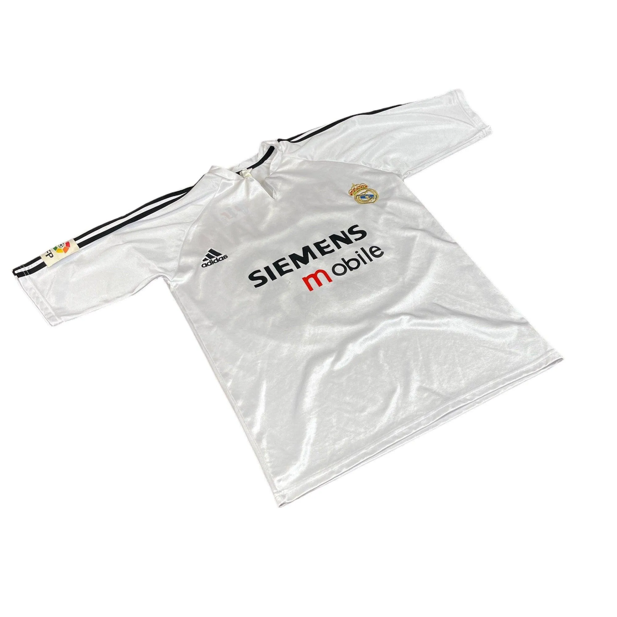 2004-05 White Adidas Real Madrid Beckham Tee - Large