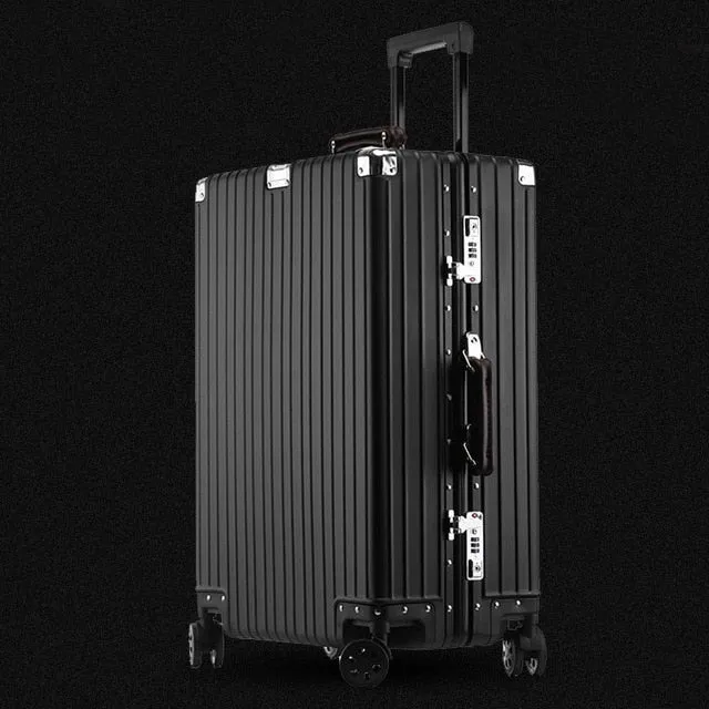 20'24'26'29'Inch Retro Aluminum Suitcase Carry On Cabin Tsa Scratch Resistant Luggage Metal Trolley