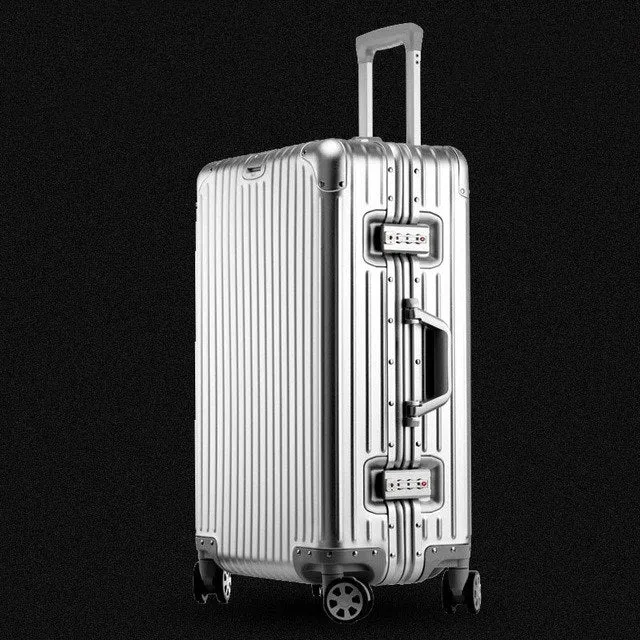 20'24'26'29'Inch Retro Aluminum Suitcase Carry On Cabin Tsa Scratch Resistant Luggage Metal Trolley