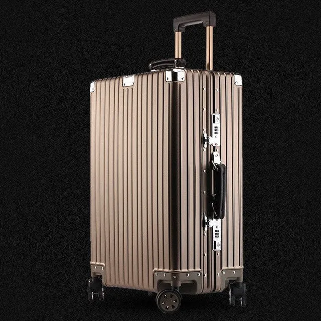 20'24'26'29'Inch Retro Aluminum Suitcase Carry On Cabin Tsa Scratch Resistant Luggage Metal Trolley