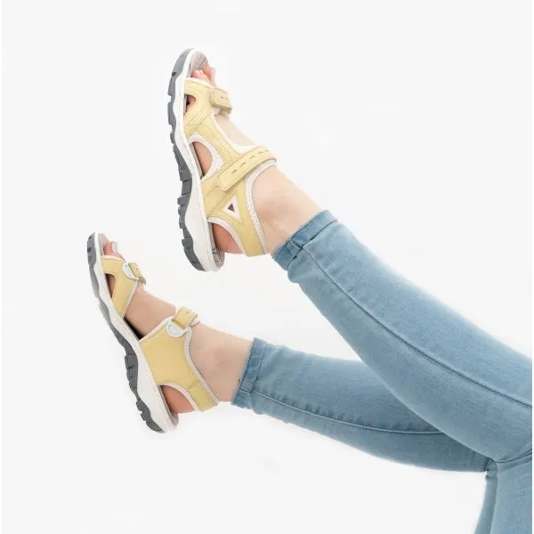 68866-68 Ladies Leather Sandals Yellow