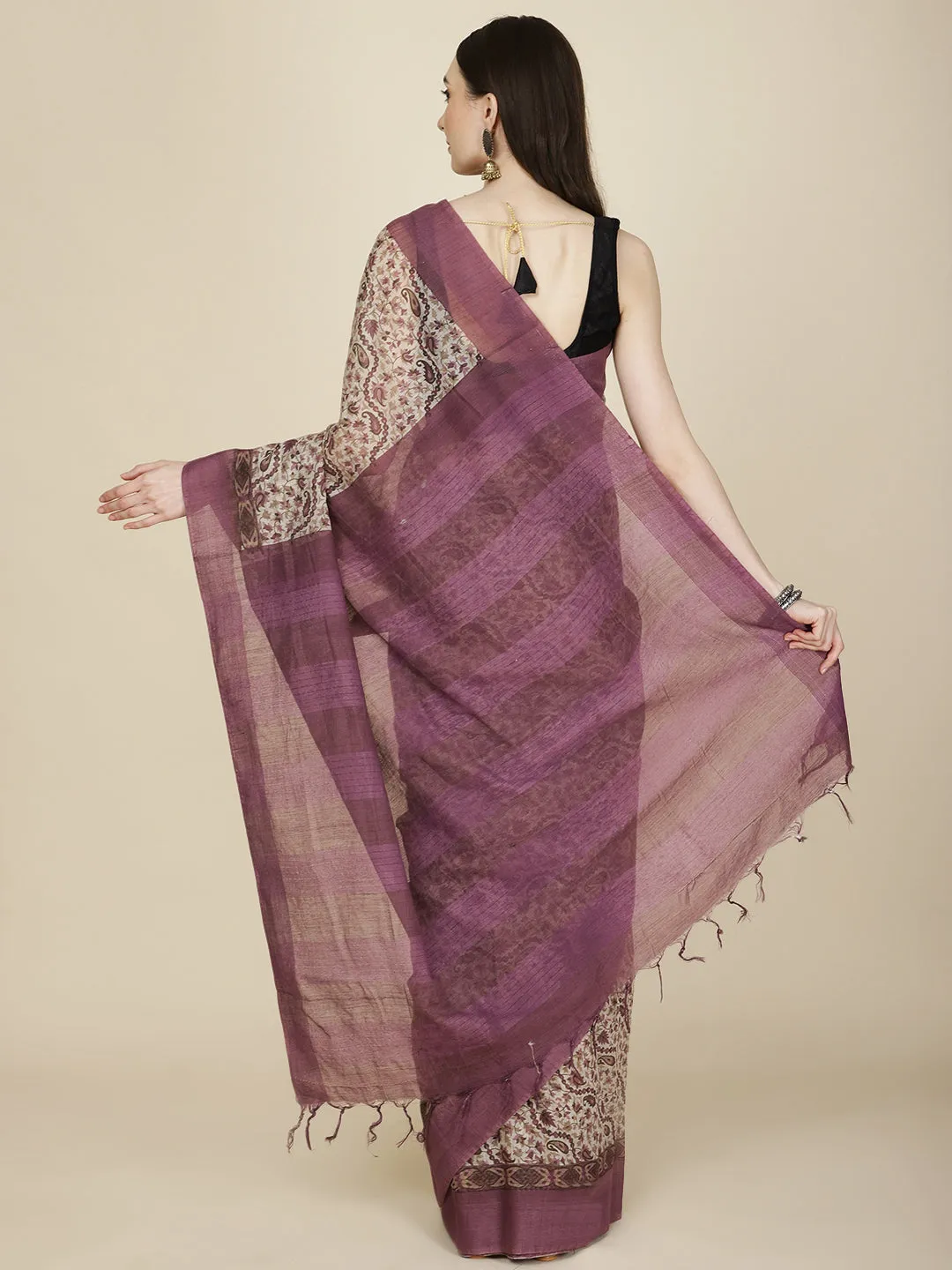 Abstract Printed Cotton Saree