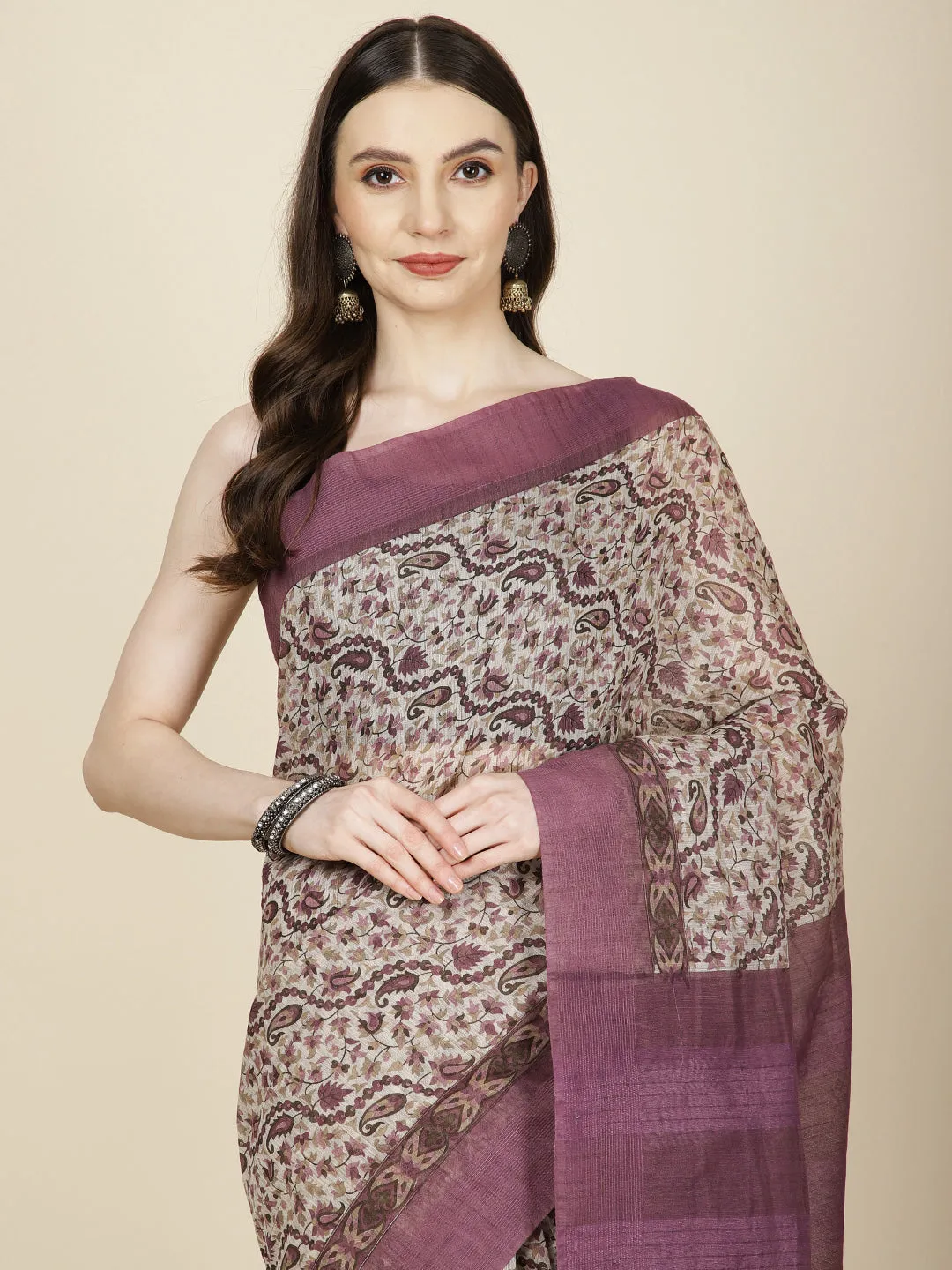 Abstract Printed Cotton Saree