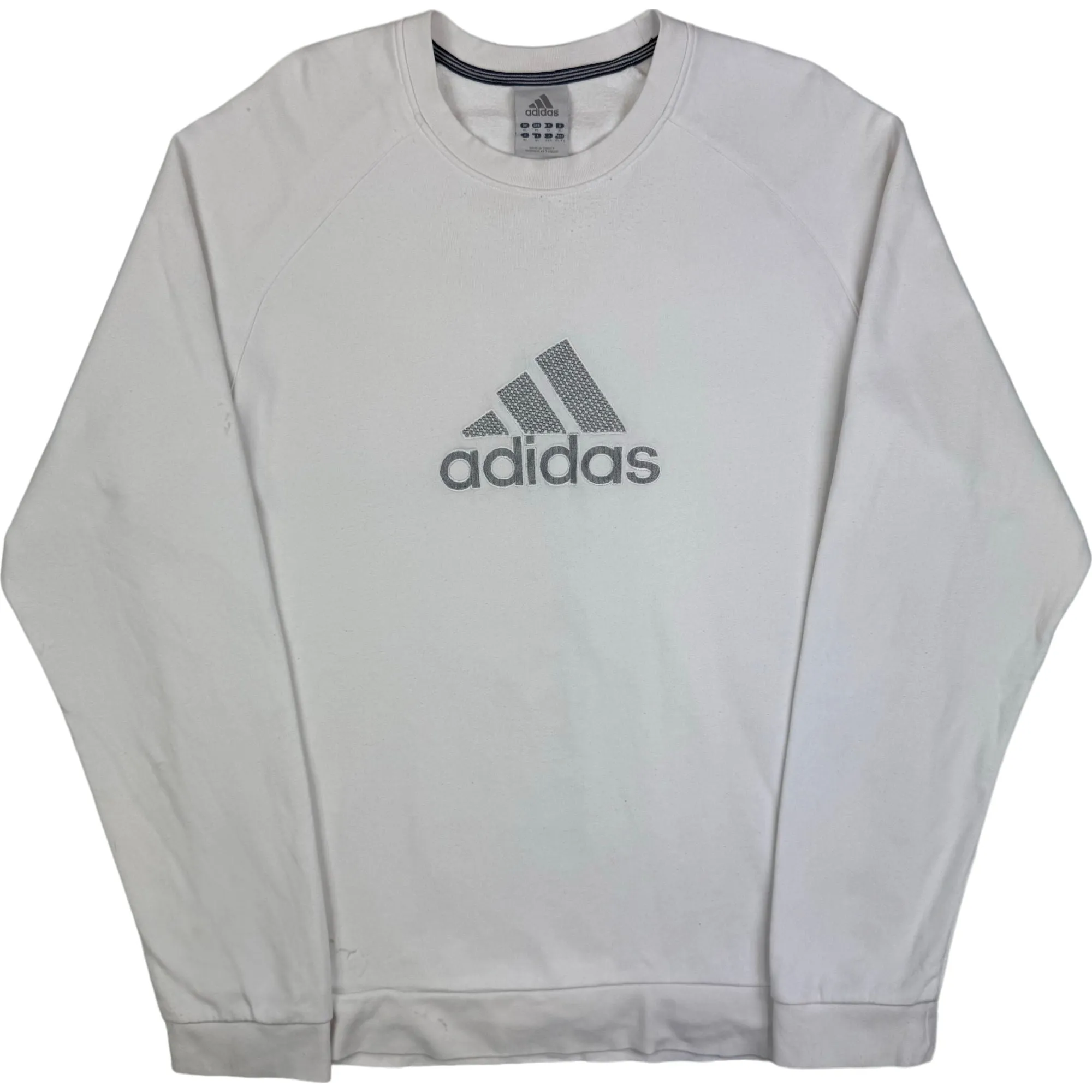 Adidas Big Logo Embroidered Sweatshirt White