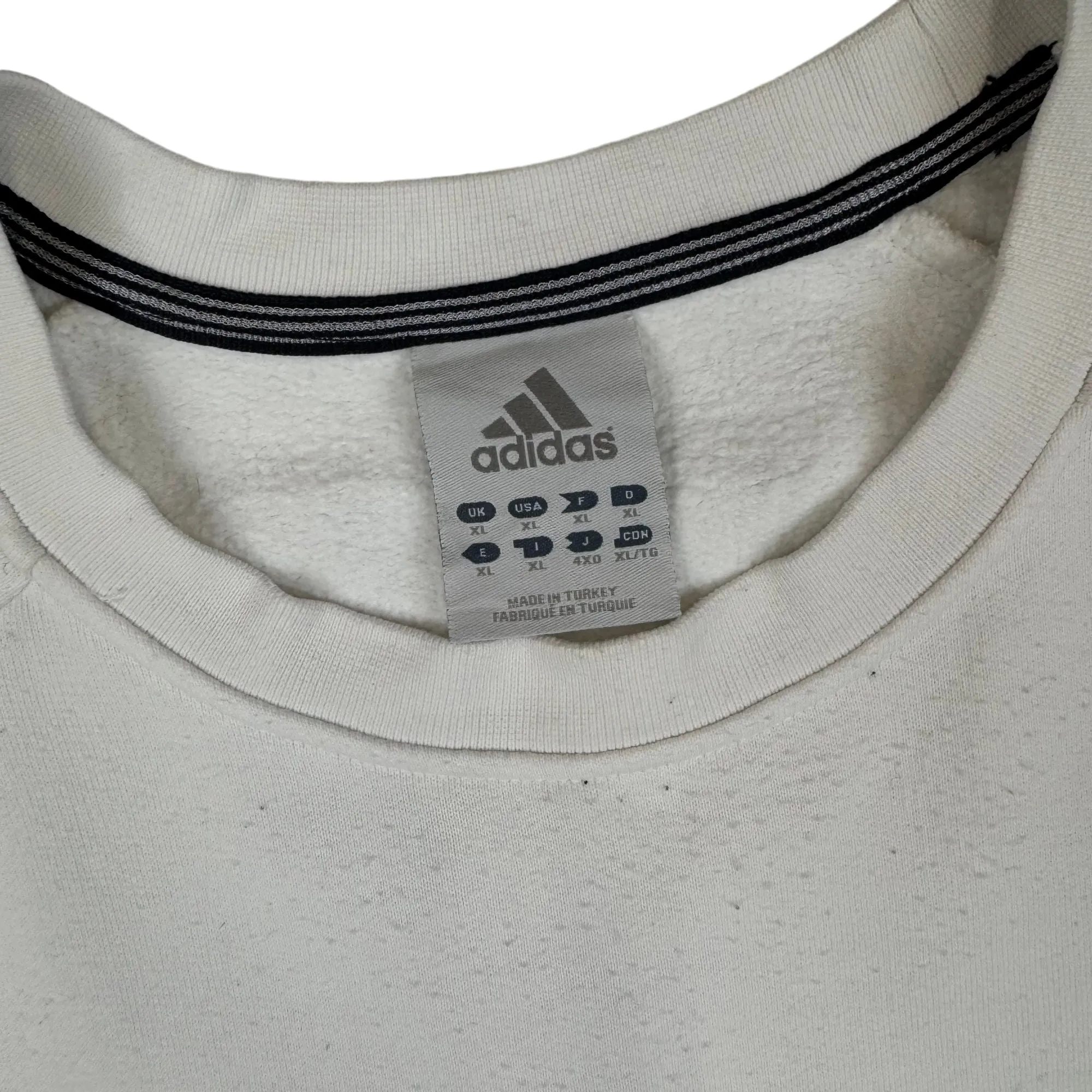 Adidas Big Logo Embroidered Sweatshirt White