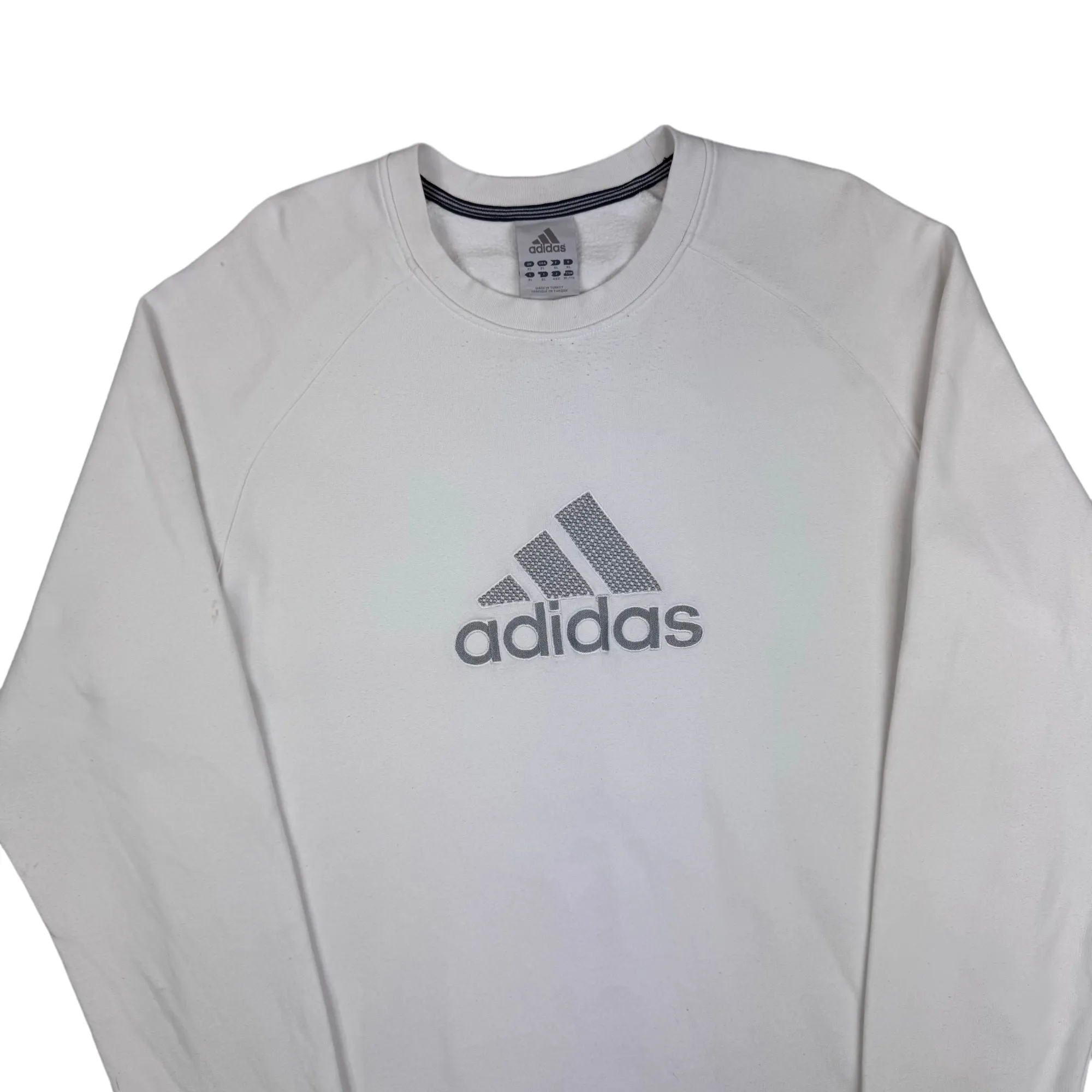 Adidas Big Logo Embroidered Sweatshirt White