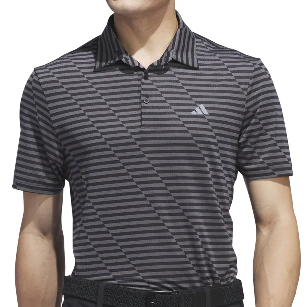 adidas Mesh Print Polo Shirt - Black/Grey Five