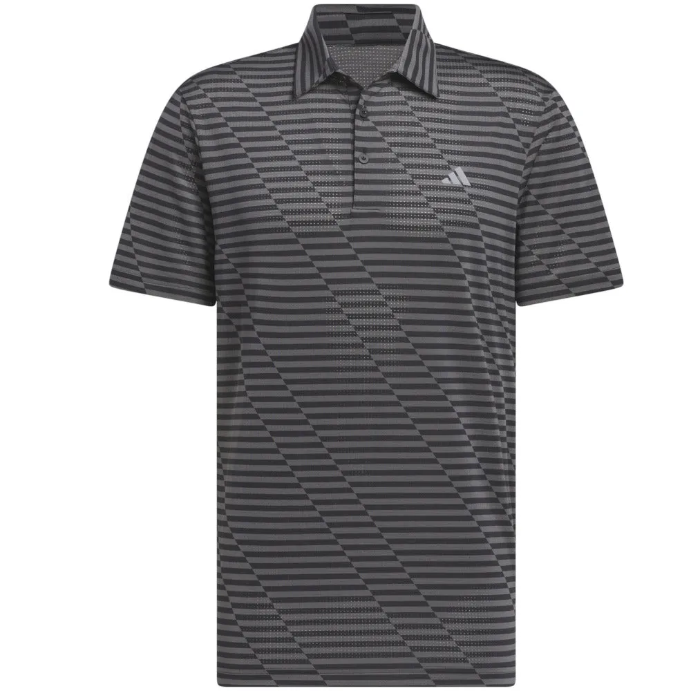 adidas Mesh Print Polo Shirt - Black/Grey Five