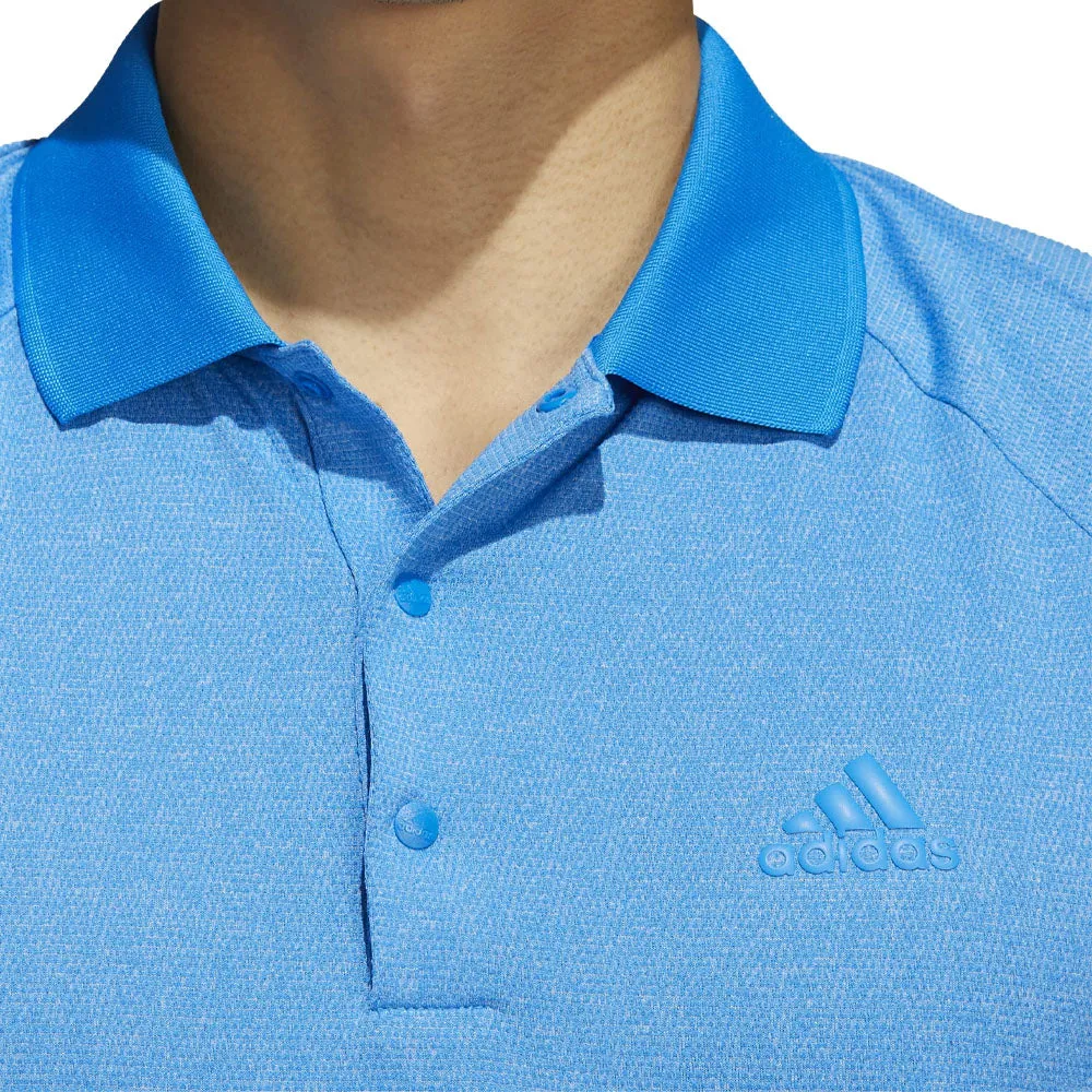 adidas Moss Stitch Jacquard Polo Shirt - Blue Rush/White