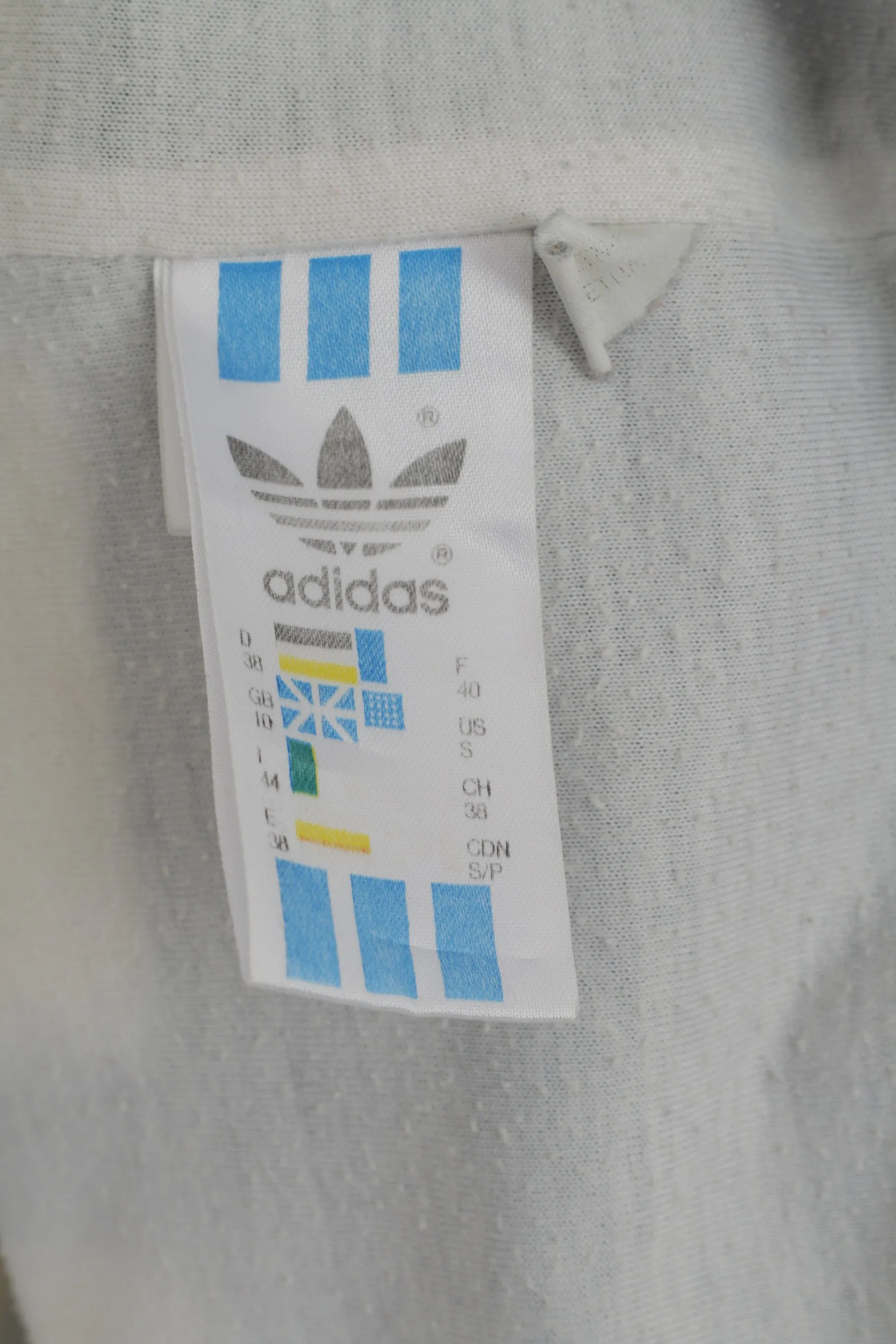 Adidas Women 10 38 S Jacket Vintage Blue Nylon Full Zipper Lightweight Retro Top