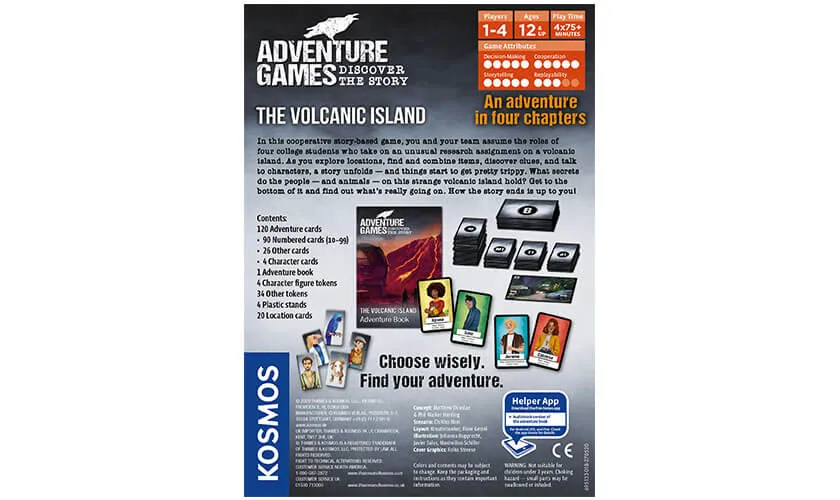 Adventure Games The Volcanic Island| Thames and Kosmos| Cooperative Board Game| 1-4 Players | Ages 12  |