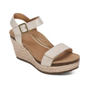 AETREX SYDNEY ESPADRILLE WEDGE IVORY