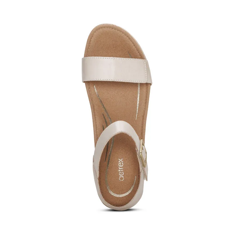 AETREX SYDNEY ESPADRILLE WEDGE IVORY