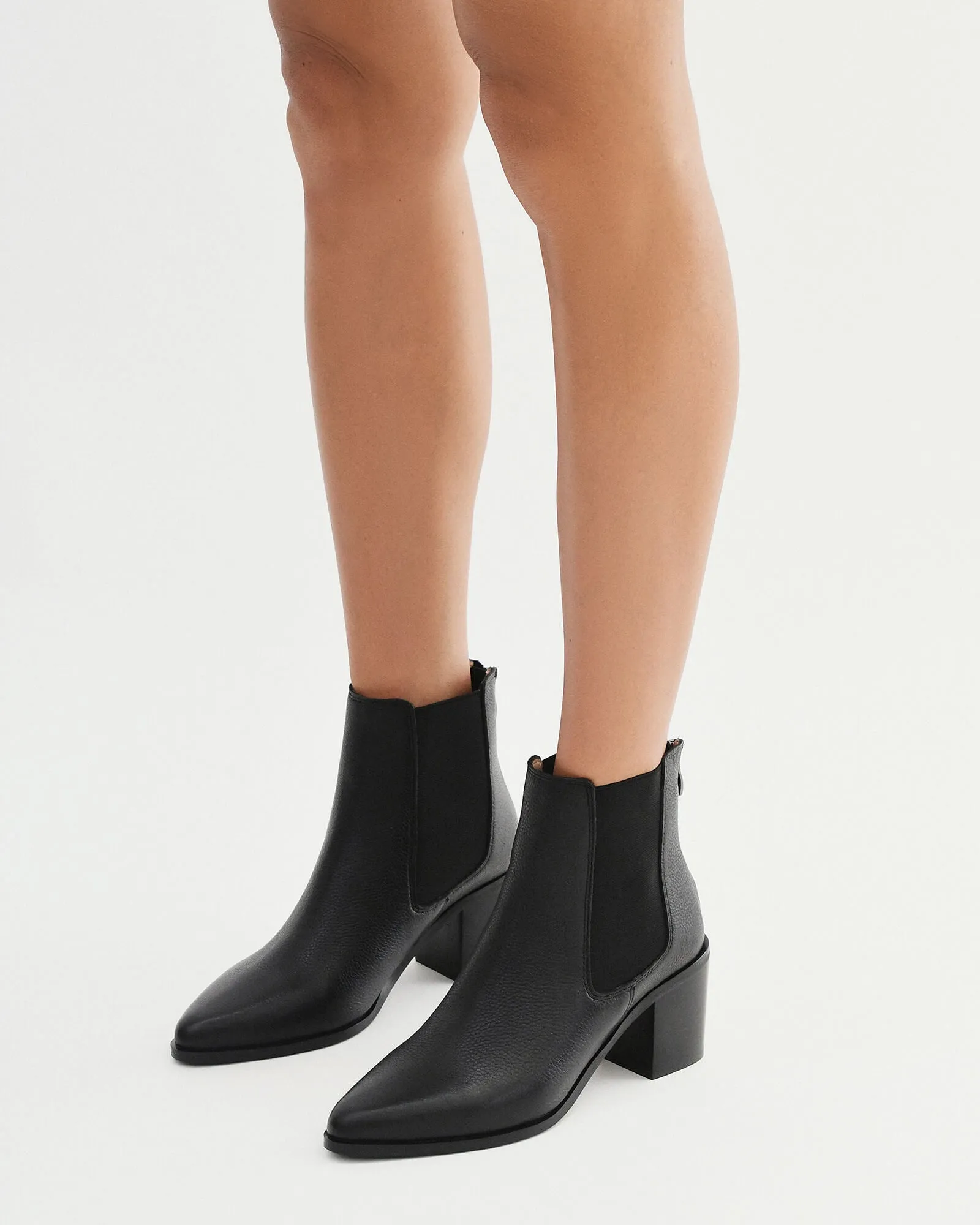 ALLURE MID ANKLE BOOTS BLACK LEATHER