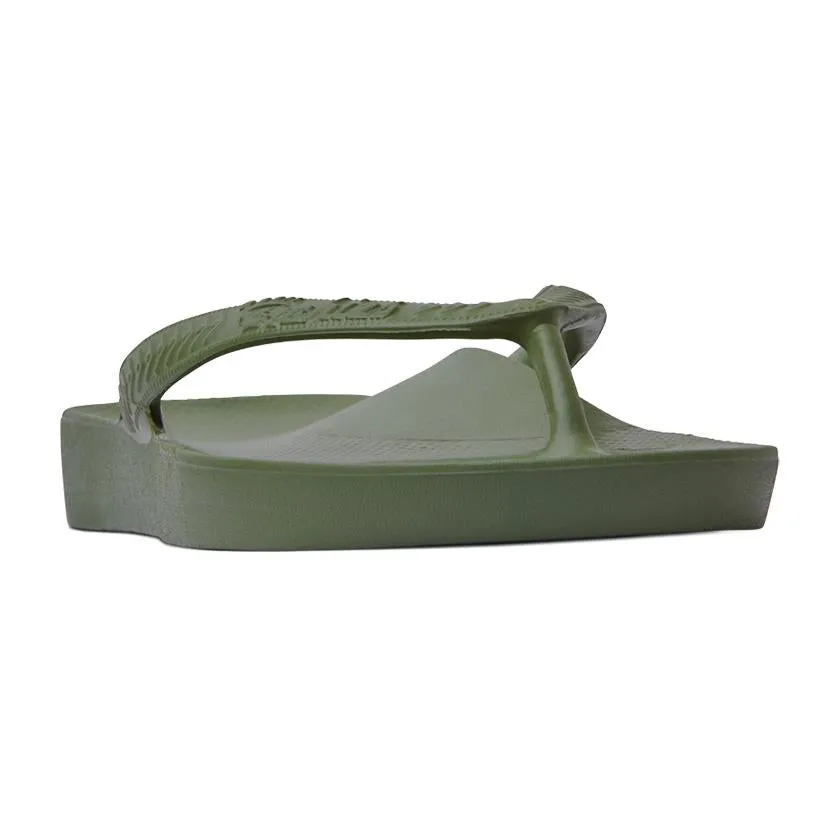 Archies Arch Support Flip Flops in Khaki