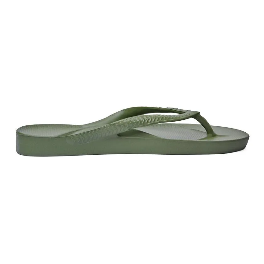 Archies Arch Support Flip Flops in Khaki