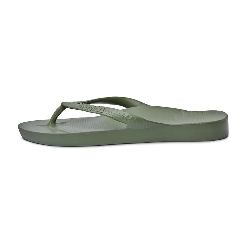 Archies Arch Support Flip Flops in Khaki