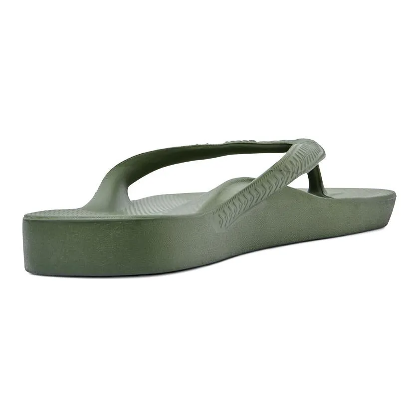 Archies Arch Support Flip Flops in Khaki