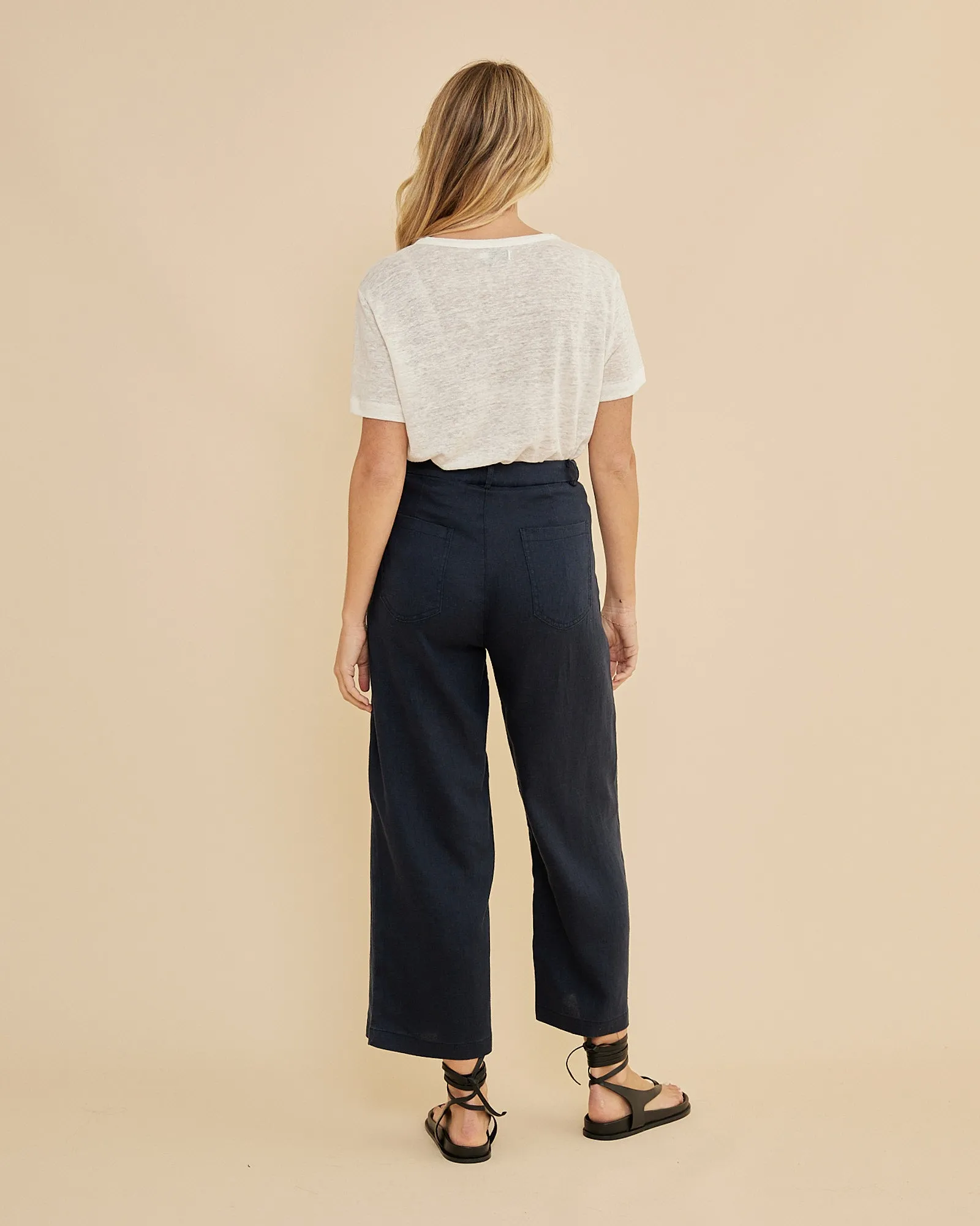 Barossa Linen Pant - Navy