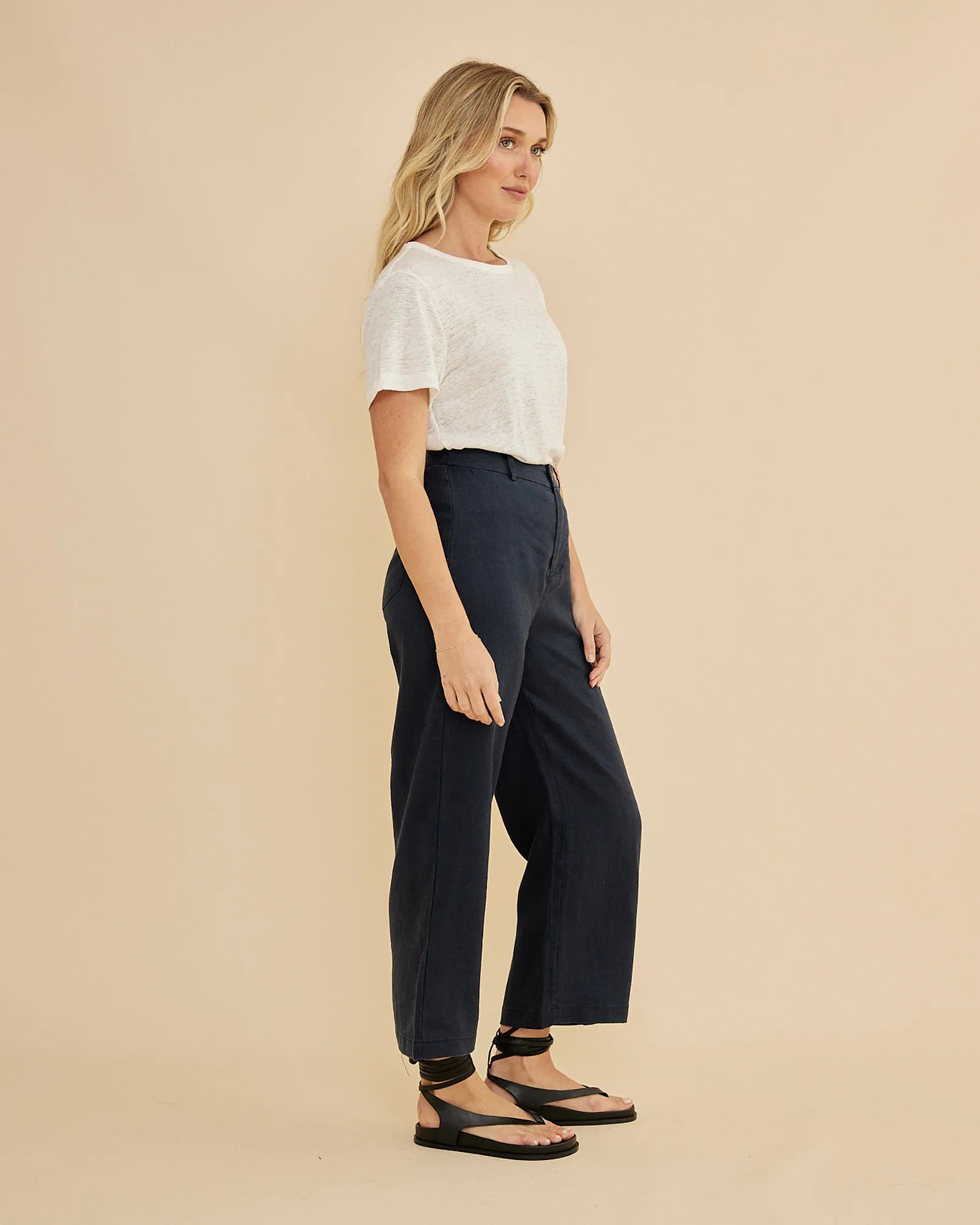 Barossa Linen Pant - Navy