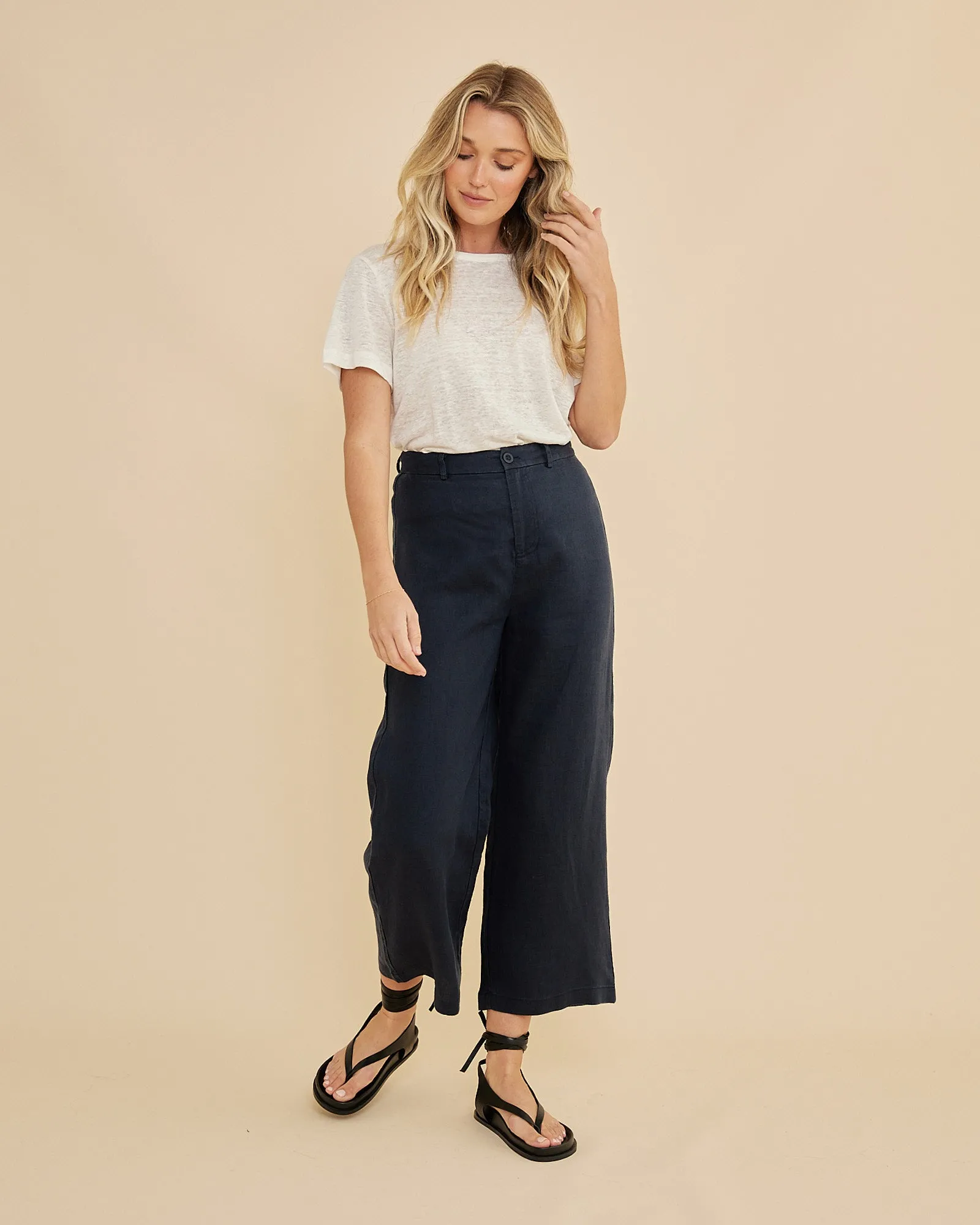 Barossa Linen Pant - Navy