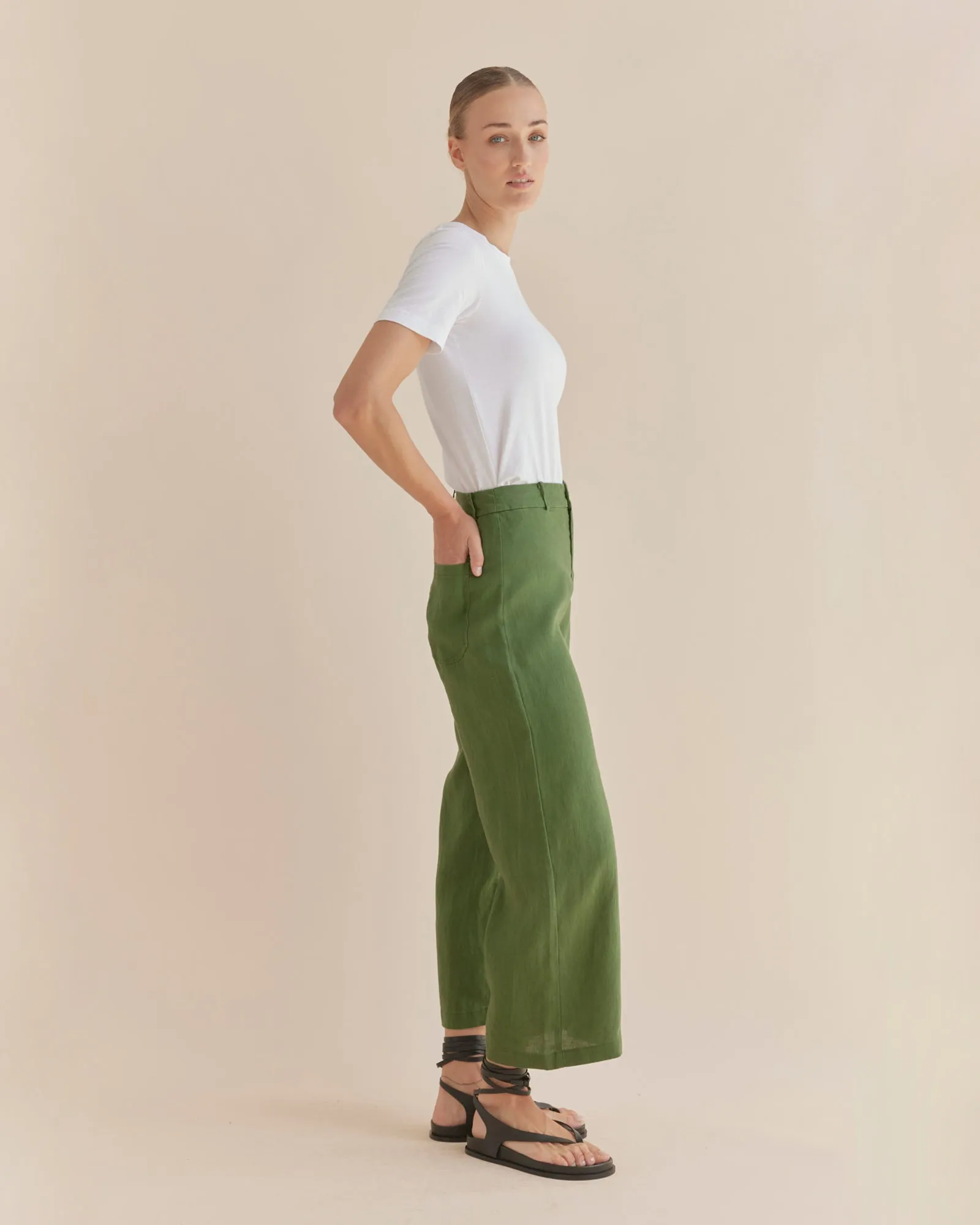 Barossa Linen Pant - Verdant