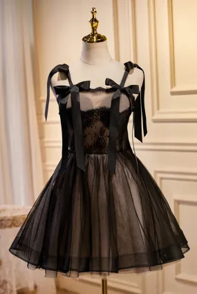 Black A-line Tulle Homecoming Dress LJ0573