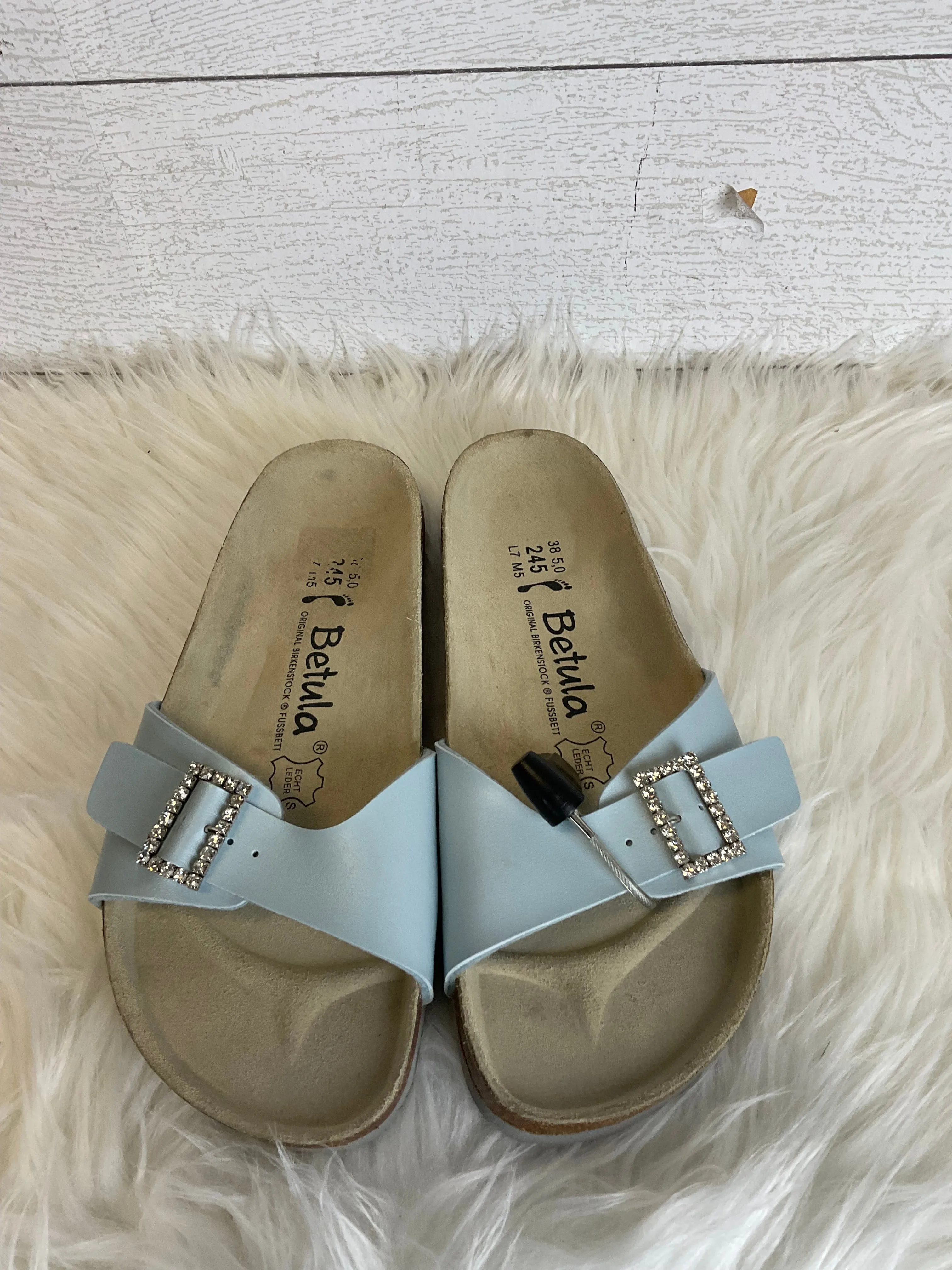 Blue Sandals Designer Birkenstock, Size 7