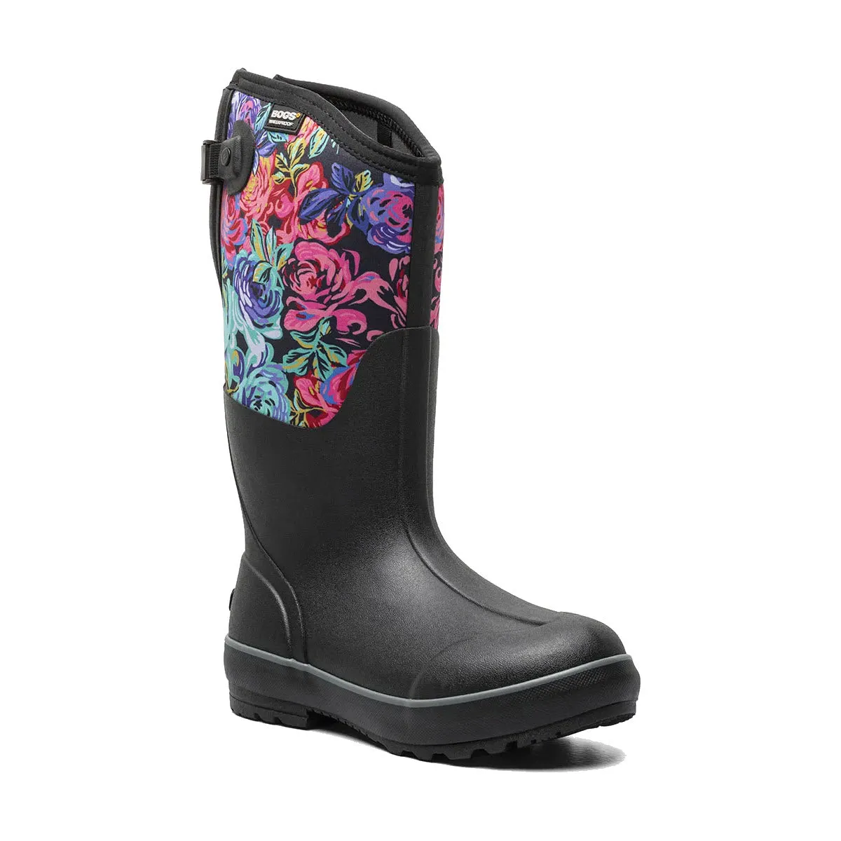 BOGS CLASSIC II ADJUSTABLE CALF ROSE GARDEN BLACK MULTI - WOMENS