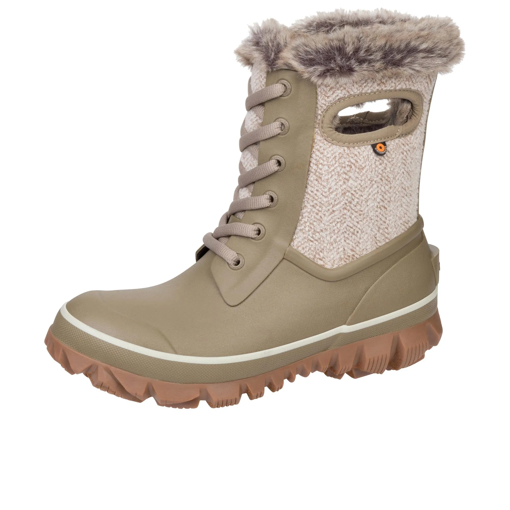 Bogs Womens Arcara Cozy Chevron Taupe