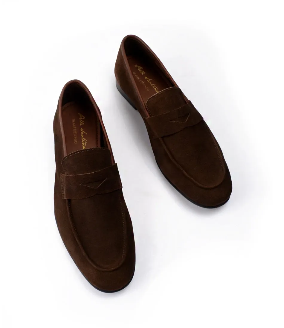 Brown Suede Penny Loafers - Ultra-Flex