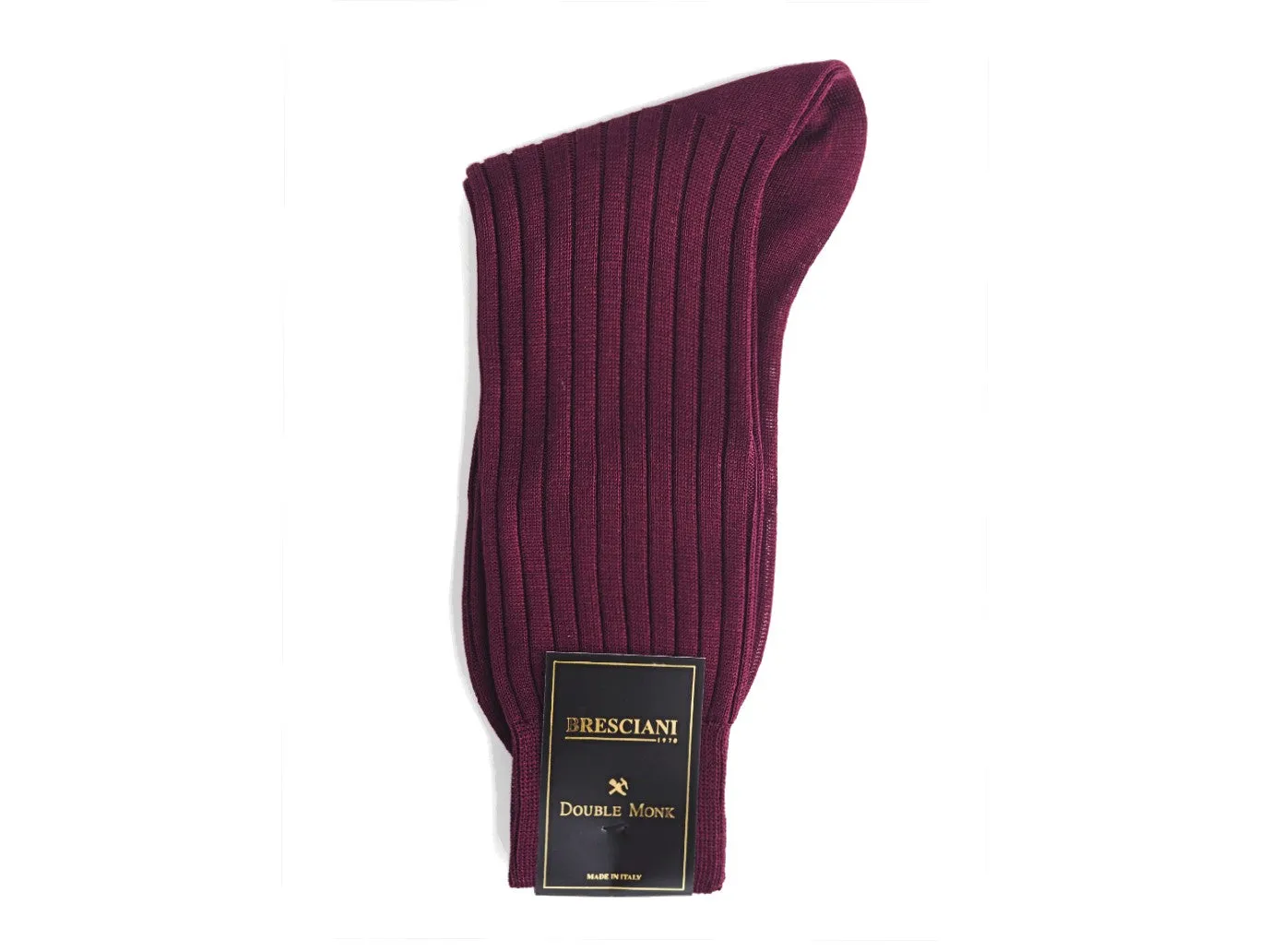 Calf Length Cotton Socks 3-Ply Burgundy