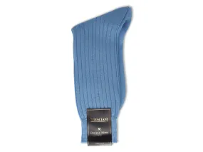 Calf Length Cotton Socks 3-Ply Sky Blue