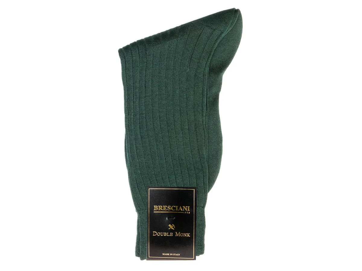 Calf Length Cotton Socks Dark Green