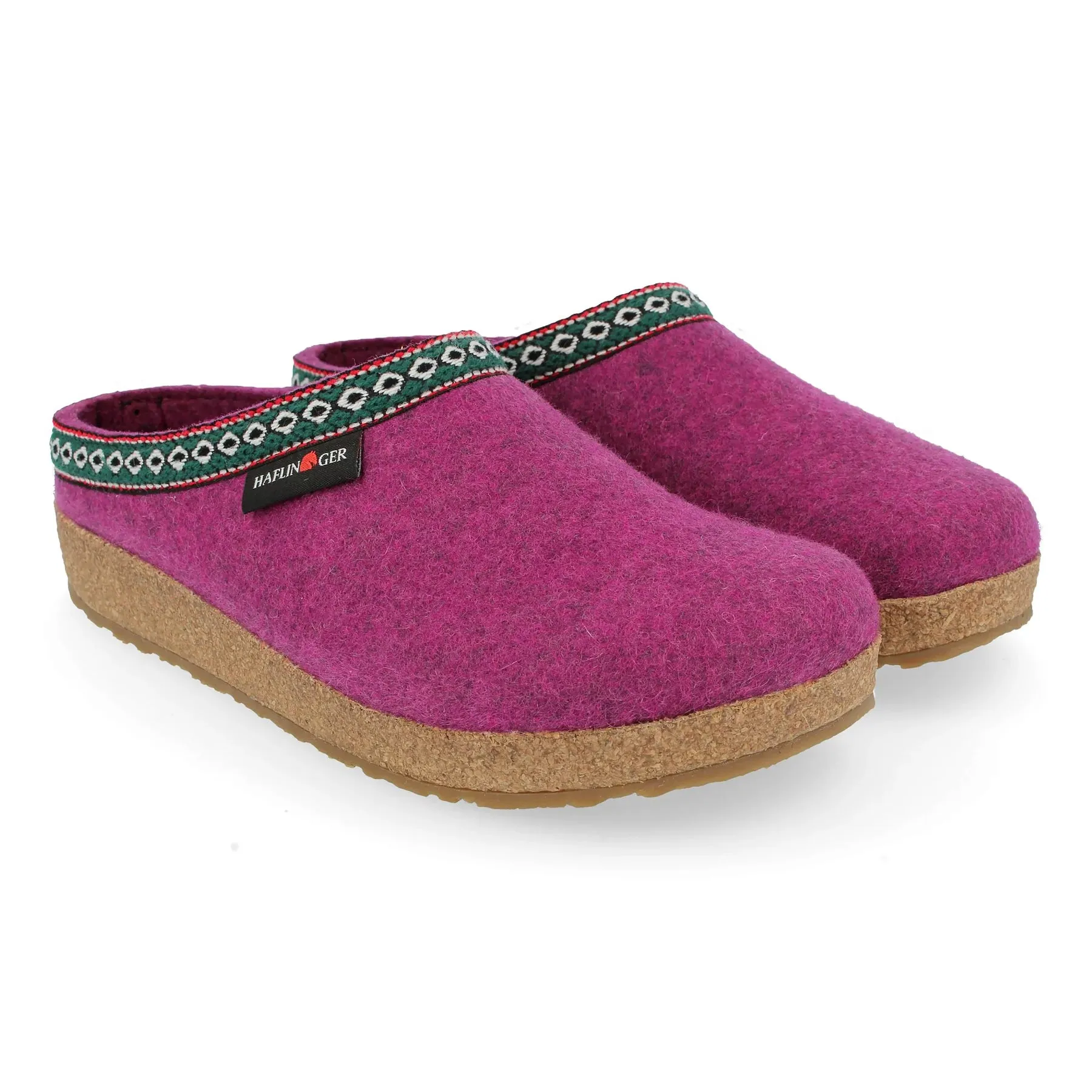 Classic Boiled Wool Clog "Gizzy" in Mulberry