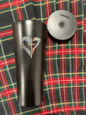 Corkcicle. 24 oz. Cold Cup with Plaid Heart & Cross