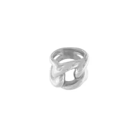 Courage Waterproof Chunky Link Statement Ring Silver Plating