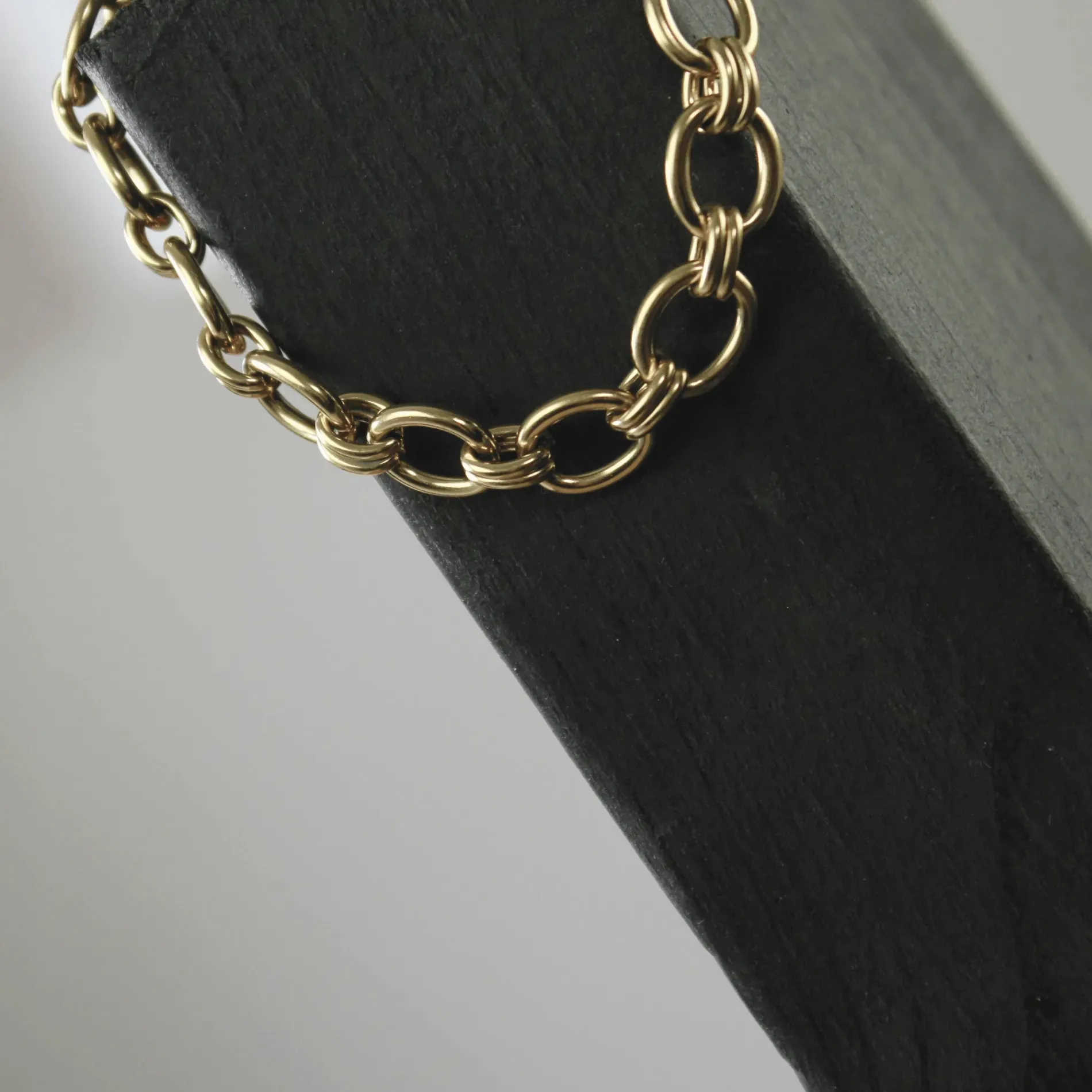 Courage Waterproof Smooth Link Bracelet 18K Gold Plating