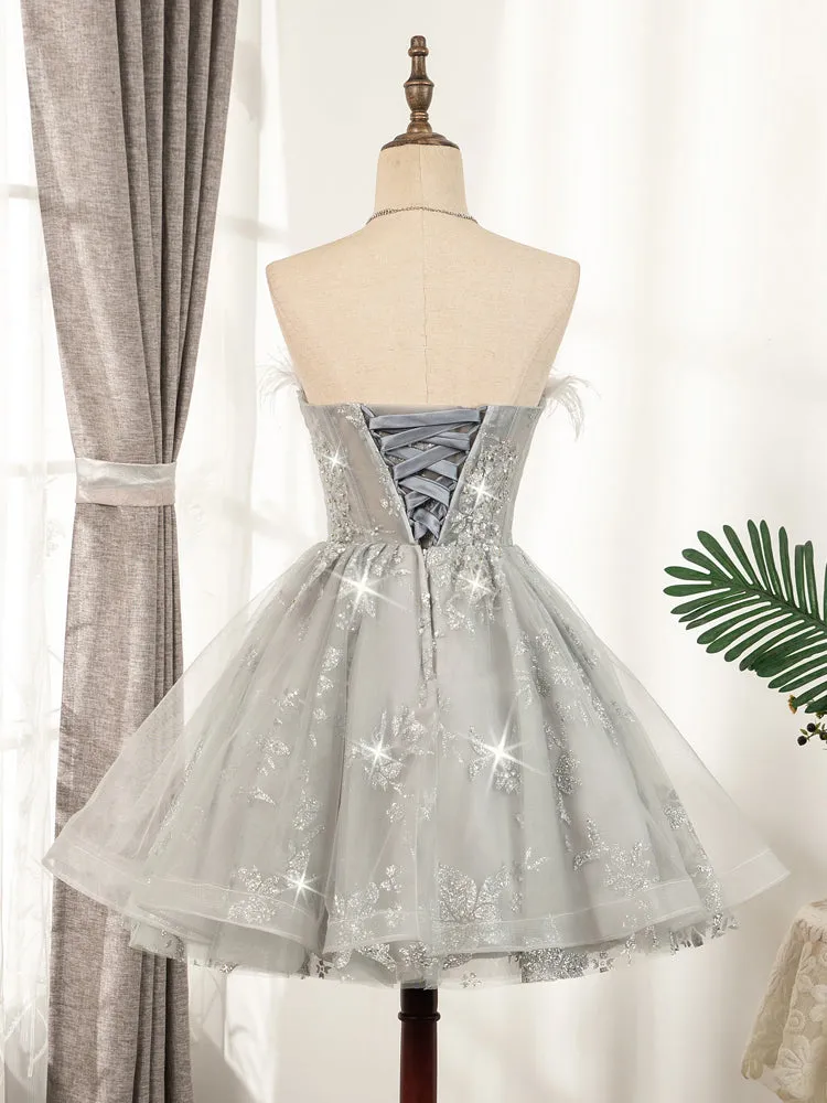 Cute Strapless Short Lace Up Beading Homecoming Dresses Sweet 16 Dress M0927