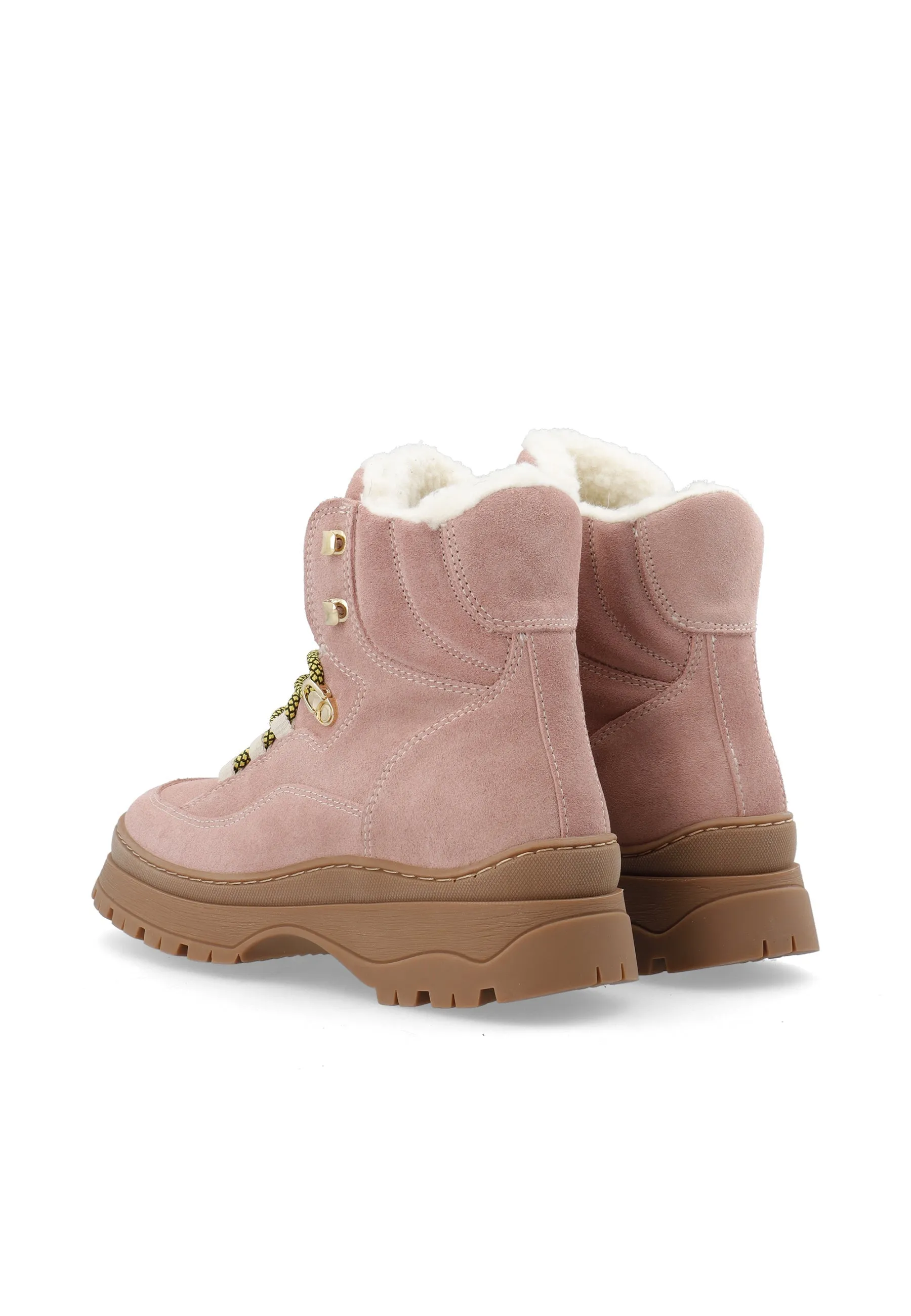 Downhill Pale Pink Lace Up Boot