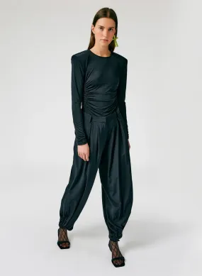 Eco Silk Pleated Balloon Pant - Long