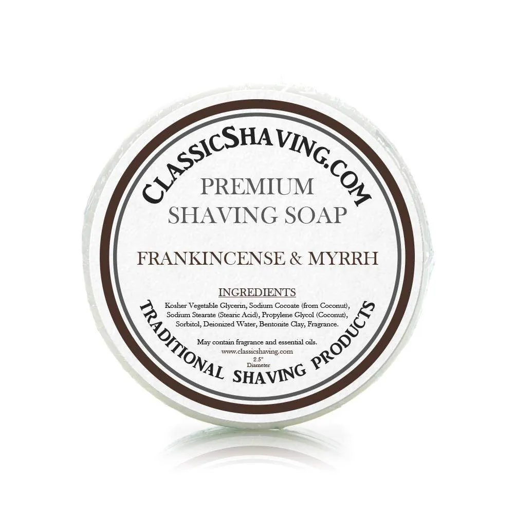 Frankincense & Myrrh Scent - Classic Shaving Mug Soap - 2.5" Regular Size