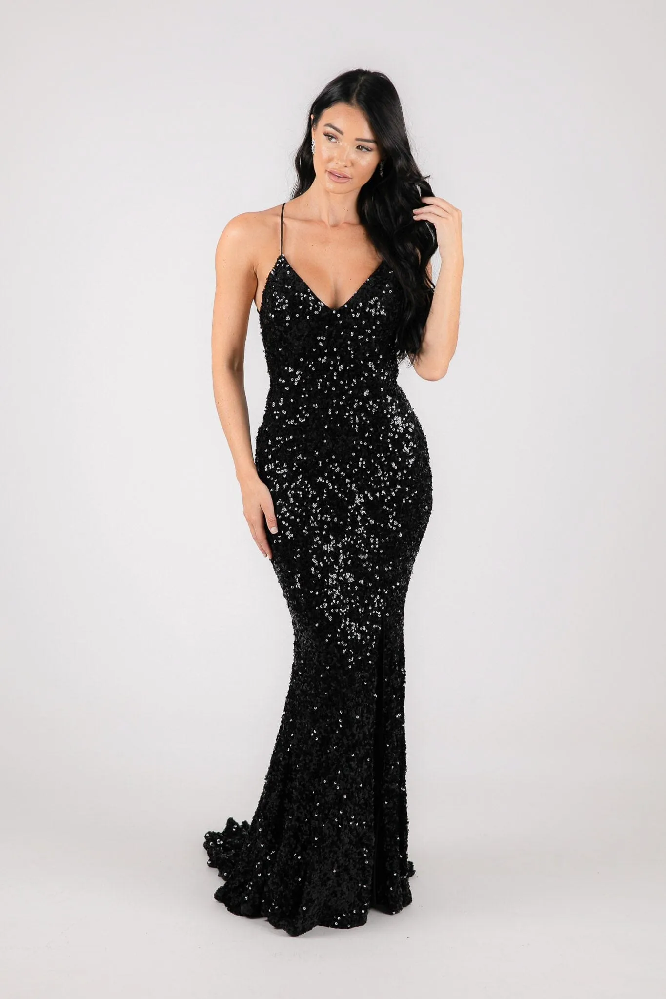 Fresiana Sequin Gown - Black