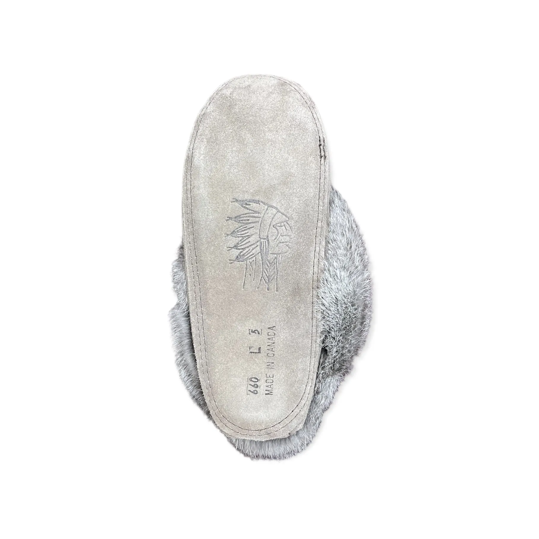 Fur Moccasin - Grey Suede