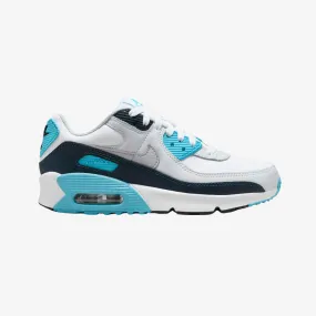 gradeschool nike air max 90 (white/grey/blue)