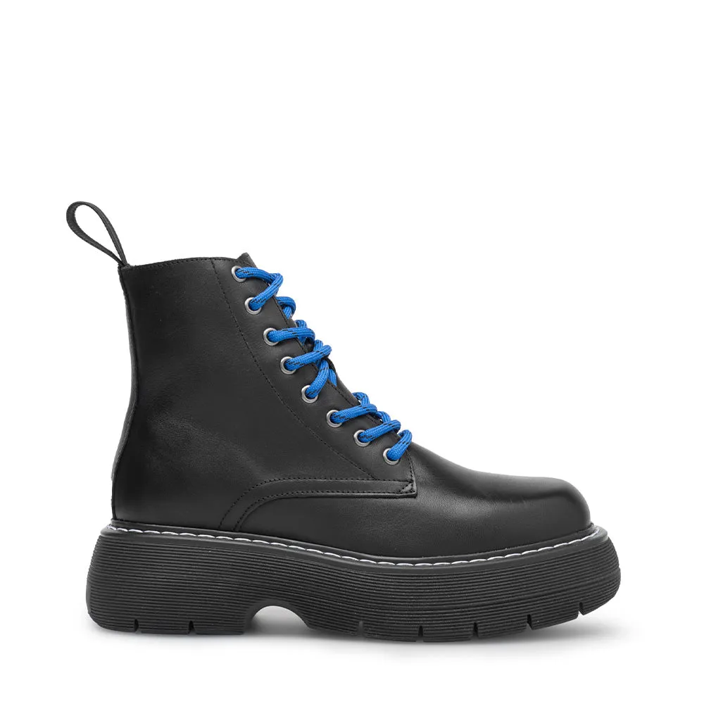 Jane All Black Leather Combat Boots